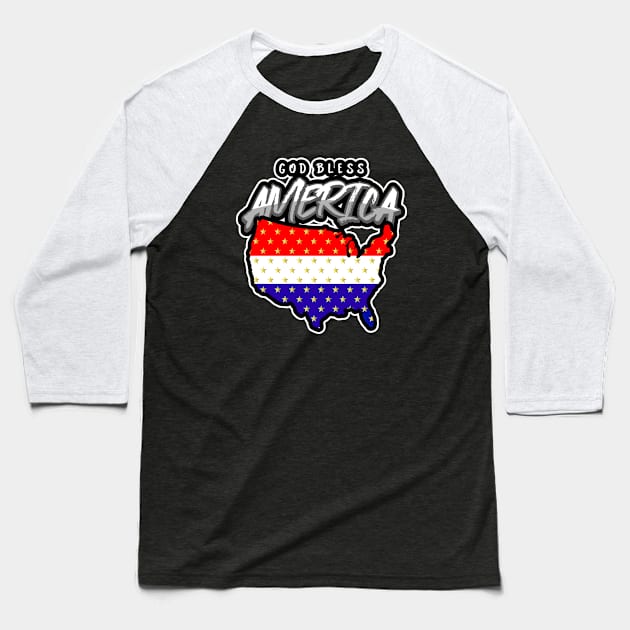 HAPPY  Birthday America Red White Blue Baseball T-Shirt by SartorisArt1